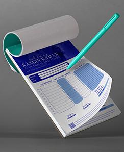 چاپ کاربن لس سورمه ای 2برگی A6