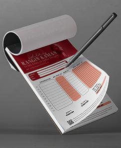 چاپ کاربن لس 2رنگ 2نسخه‌ای A6