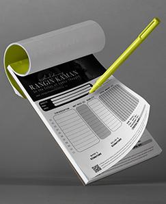 چاپ تحریر الوان مشکی 2برگی A6